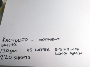 White Recycled Thick Paper 135gsm 8.5x11 inch 220 sheets